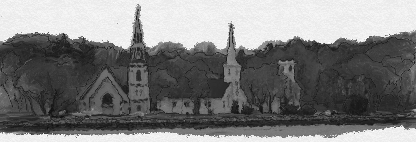 Three churches paint and pen 5